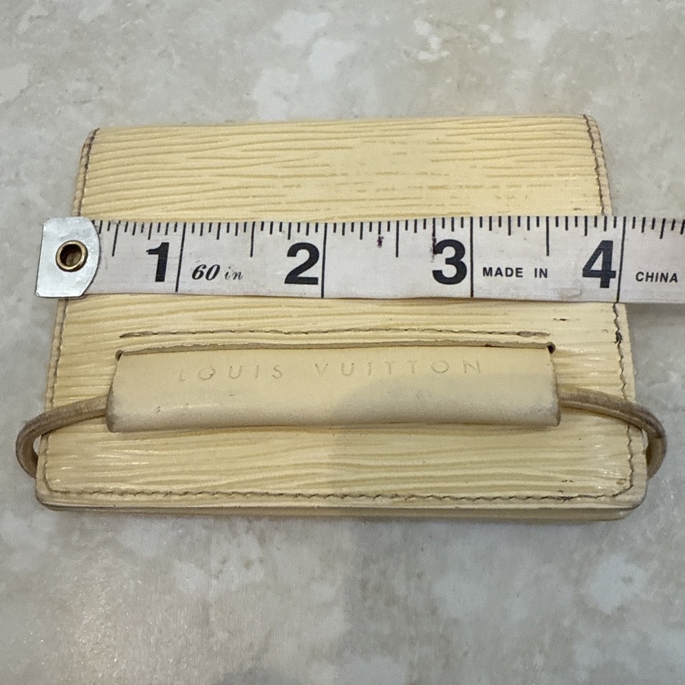 VTG Y2K Louis Vuitton Vanilla Epi Leather‎ Elastic Card Wallet RARE MI0090 Small - Picture 9 of 14